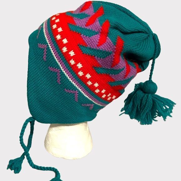 CB Retro Patterned Knit Beanie - Picture 2 of 4